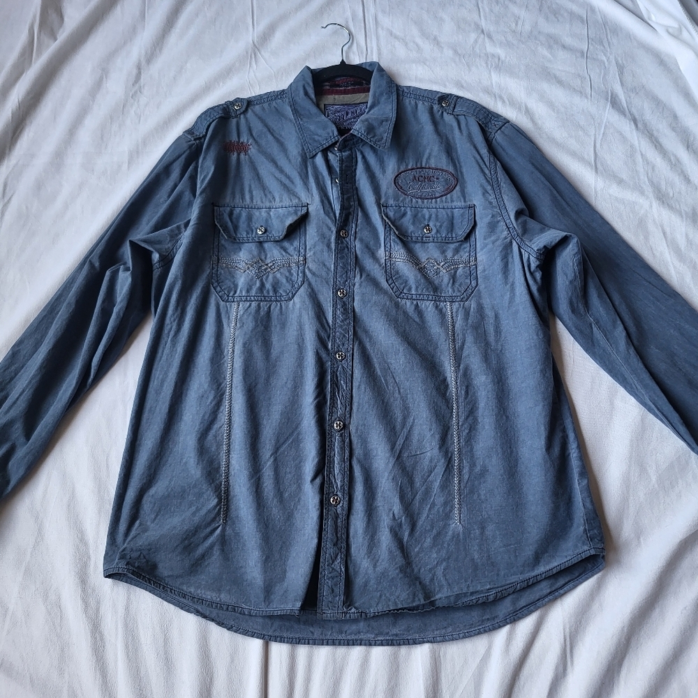 Affliction Button Up Size 3XL Grunge Alternative